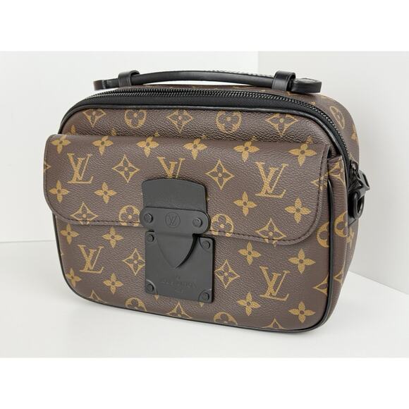 Louis Vuitton S Lock Monogram Macassar Canvas Crossbody Bag - Picture 1 of 15